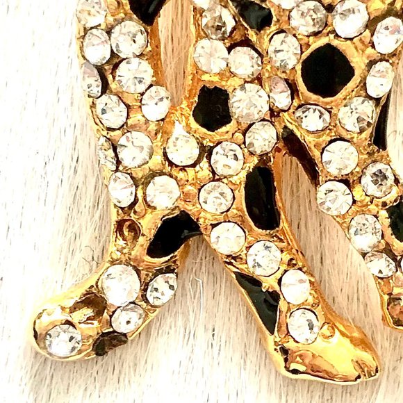 HP🎉 Vintage Leopard Rhinestone Brooch Pin - Picture 5 of 6